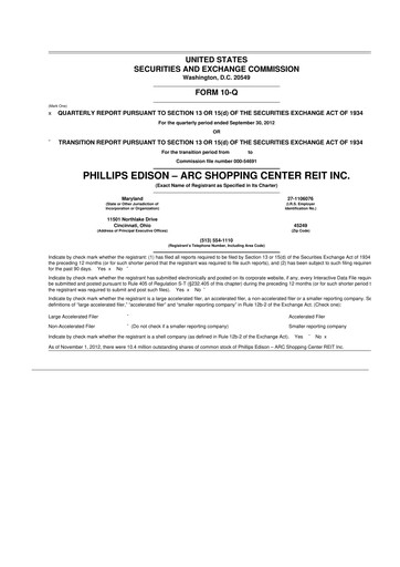 Thumbnail Phillips Edison & Company 10-Q Quarterly Report FY2012 
