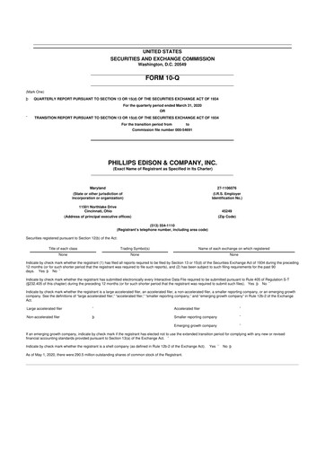 Thumbnail Phillips Edison & Company 10-Q Quarterly Report FY2020 