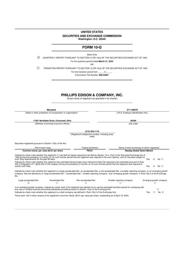 Thumbnail Phillips Edison & Company 10-Q Quarterly Report FY2024 