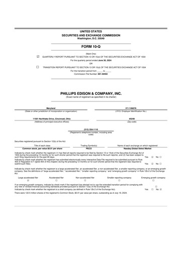 Thumbnail Phillips Edison & Company 10-Q Quarterly Report FY2024 