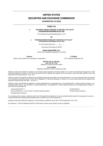 Thumbnail Golub Capital 10-Q Quarterly Report FY 