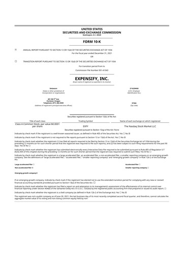 Thumbnail Expensify 10-K Annual Report 2021