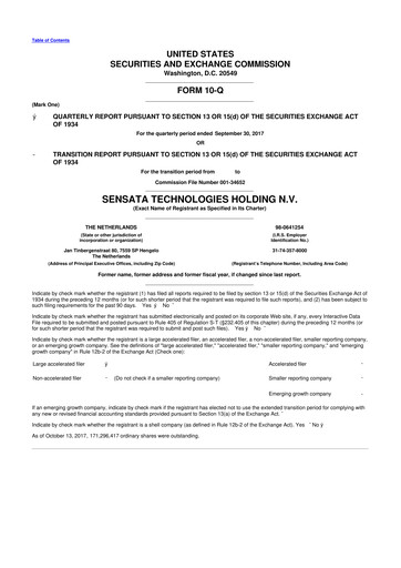 Thumbnail Sensata Technologies
 10-Q Quarterly Report FY2017 