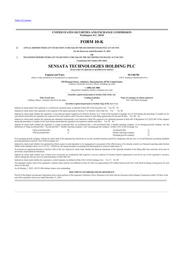 Thumbnail Sensata Technologies
 10-K Annual Report 2024