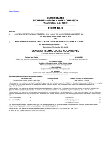 Thumbnail Sensata Technologies
 10-Q Quarterly Report FY2025 