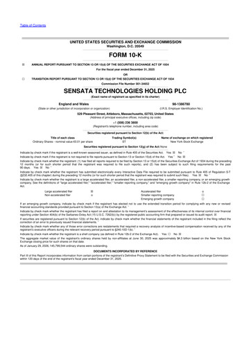 Vorschaubild Sensata Technologies
 10-K Jahresbericht 2025