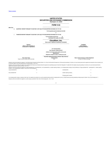 Miniature Cloudflare 10-Q Rapport trimestriel 2022 