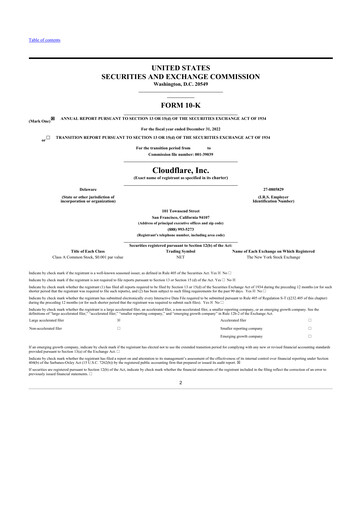 Thumbnail Cloudflare 10-K Annual Report 2022