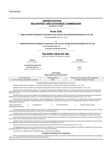 Thumbnail Teladoc Health
 10-K Annual Report 2025