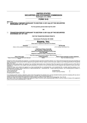 Thumbnail Asana 10-Q Quarterly Report FY2022 