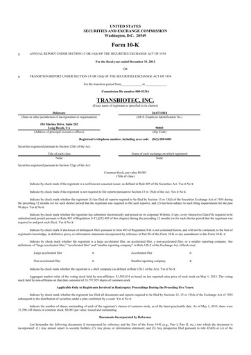 Thumbnail SOBR Safe 10-K Annual Report 2012