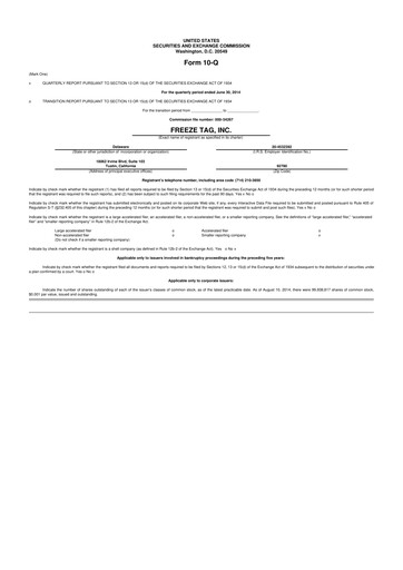 Vorschaubild Freeze Tag 10-Q Quartalsbericht 2014 