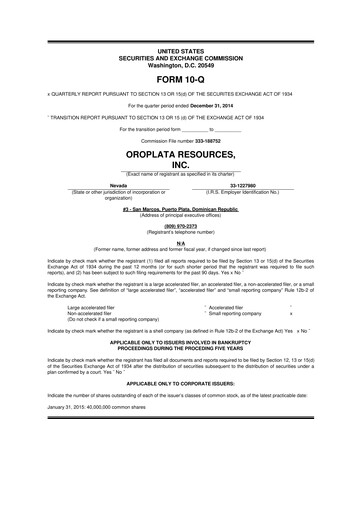 Vorschaubild American Battery Technology Company 10-Q Quartalsbericht 2015 