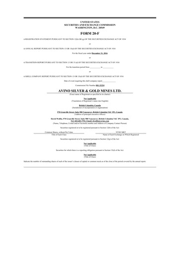 Thumbnail Avino Silver & Gold Mines
 20-F Annual Report 