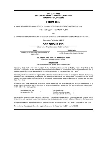 Vorschaubild GEE Group 10-Q Quartalsbericht 2017 
