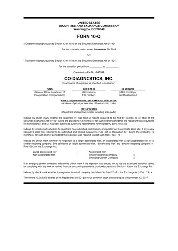 Thumbnail Co-Diagnostics
 10-Q Quarterly Report FY2017 