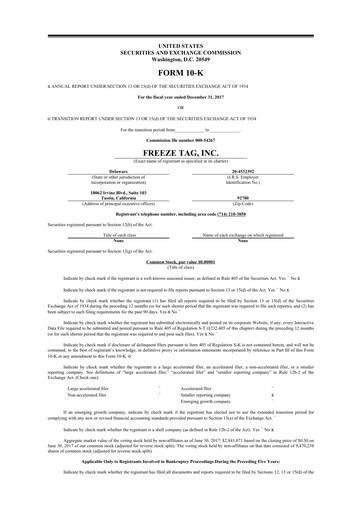 Thumbnail Freeze Tag 10-K Annual Report 2017