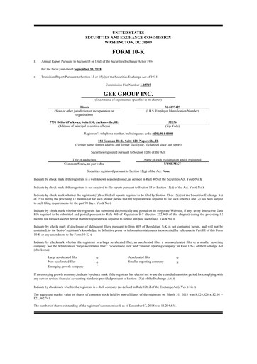 Thumbnail GEE Group 10-K Annual Report 2018