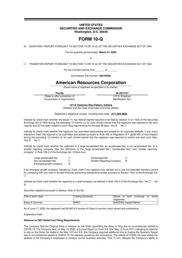 Thumbnail American Resources Corp 10-Q Quarterly Report FY2020 