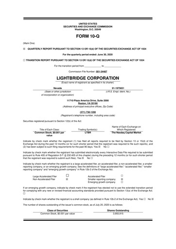 Thumbnail Lightbridge Corporation 10-Q Quarterly Report FY2020 