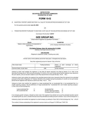 Vorschaubild GEE Group 10-Q Quartalsbericht 2020 