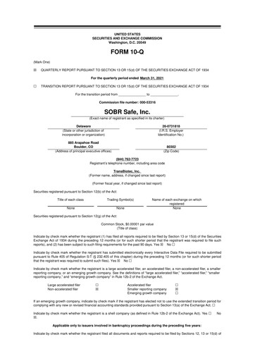Thumbnail SOBR Safe 10-Q Quarterly Report FY2021 