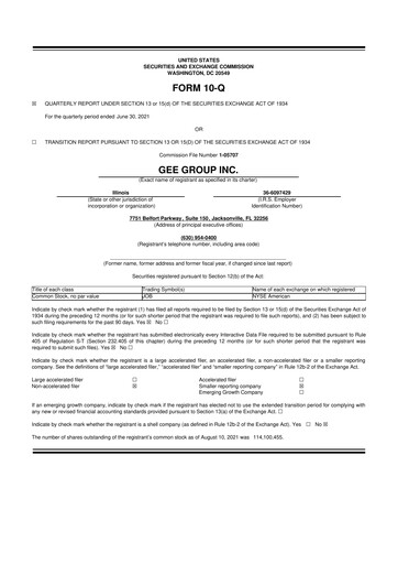 Vorschaubild GEE Group 10-Q Quartalsbericht 2021 