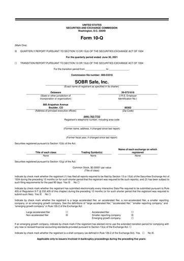 Thumbnail SOBR Safe 10-Q Quarterly Report FY2021 