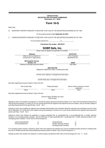Thumbnail SOBR Safe 10-Q Quarterly Report FY2021 