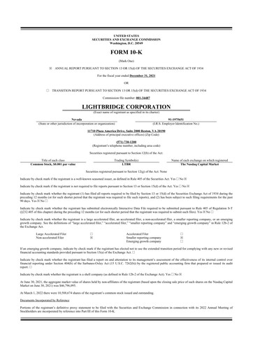Thumbnail Lightbridge Corporation 10-K Annual Report 2021