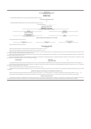 Thumbnail Freeze Tag 10-K Annual Report 2021