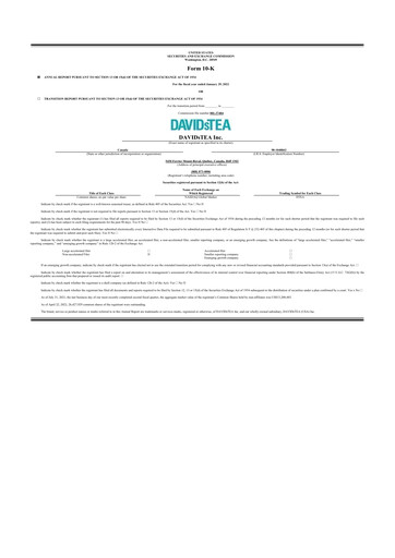 Thumbnail DAVIDsTEA 10-K Annual Report 2022