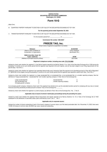 Vorschaubild Freeze Tag 10-Q Quartalsbericht 2022 