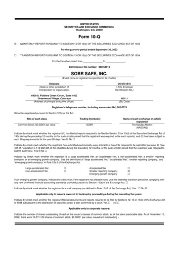 Thumbnail SOBR Safe 10-Q Quarterly Report FY2022 