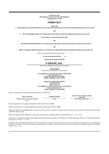 Thumbnail Farmmi
 20-F Annual Report 2022