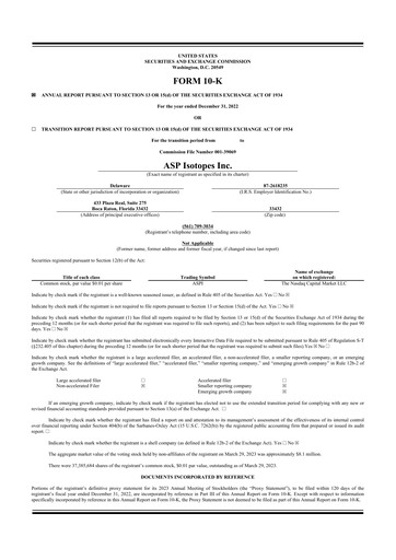 Thumbnail ASP Isotopes 10-K Annual Report 2022