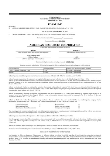 Thumbnail American Resources Corp 10-K Annual Report 2022