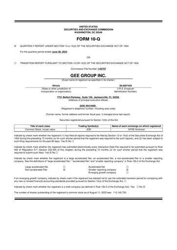 Vorschaubild GEE Group 10-Q Quartalsbericht 2023 