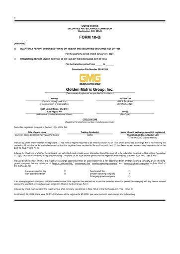 Vorschaubild Golden Matrix Group 10-Q Quartalsbericht 2024 