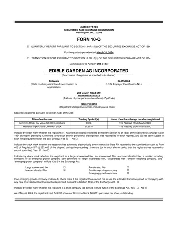 Thumbnail Edible Garden 10-Q Quarterly Report FY2024 