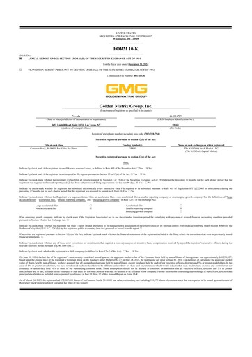 Thumbnail Golden Matrix Group 10-K Annual Report 2024