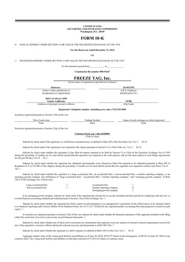 Thumbnail Freeze Tag 10-K Annual Report 2024