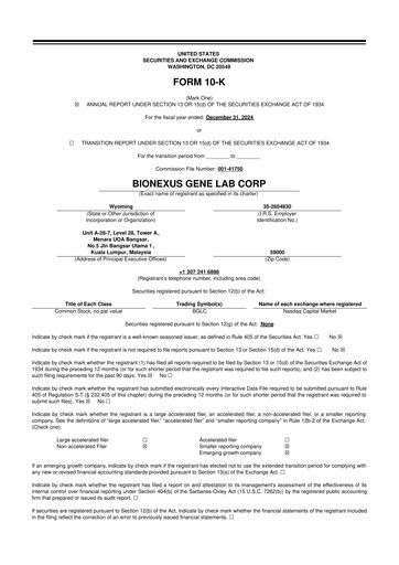 Thumbnail BioNexus Gene Lab 10-K Annual Report 2024