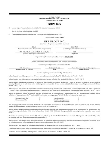 Vorschaubild GEE Group 10-K Jahresbericht 2025