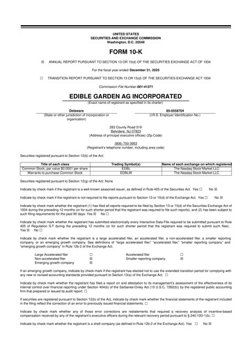 Thumbnail Edible Garden 10-K Annual Report 2025