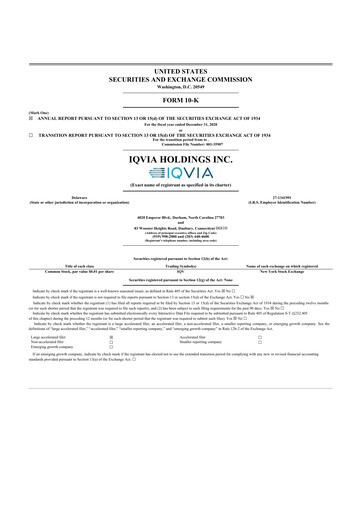 Thumbnail IQVIA 10-K Annual Report 2020