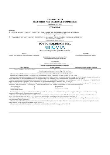 Thumbnail IQVIA 10-K Annual Report 2022