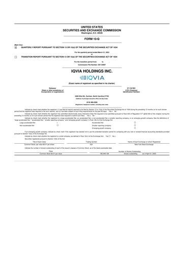 Vorschaubild IQVIA 10-Q Quartalsbericht 2023 