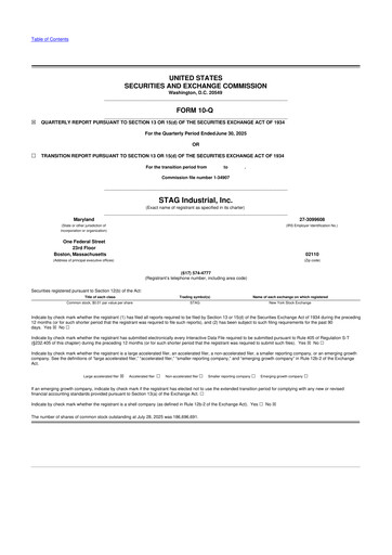 Thumbnail STAG Industrial 10-Q Quarterly Report FY2025 