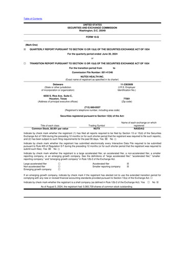 Vorschaubild Nutex Health 10-Q Quartalsbericht 2024 